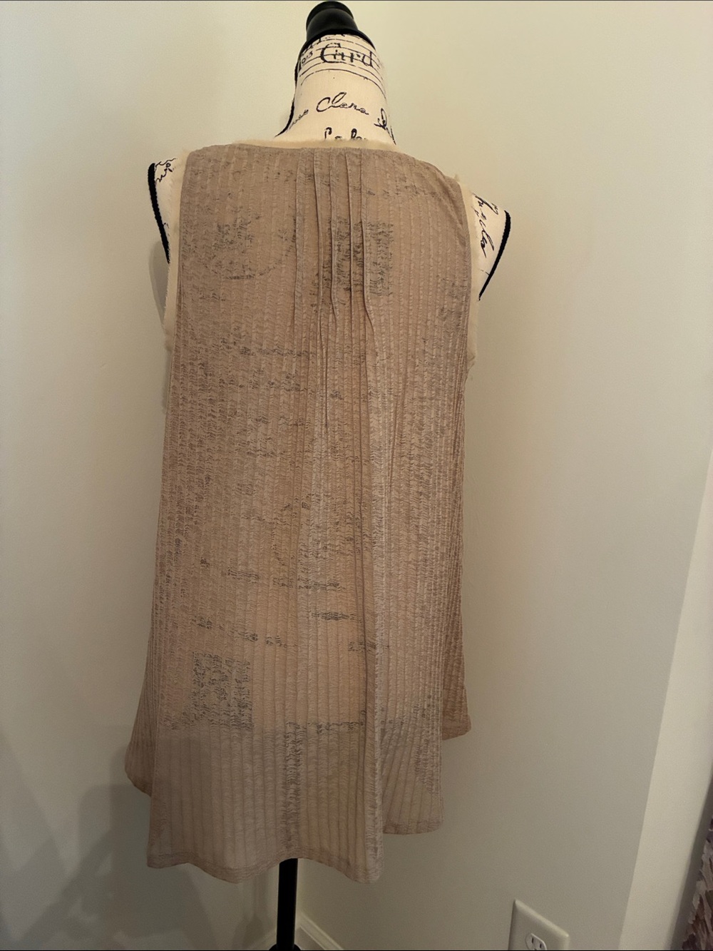 Mystree Taupe & Brown Sheer Tie-Front Tank Top - Picture 8 of 13